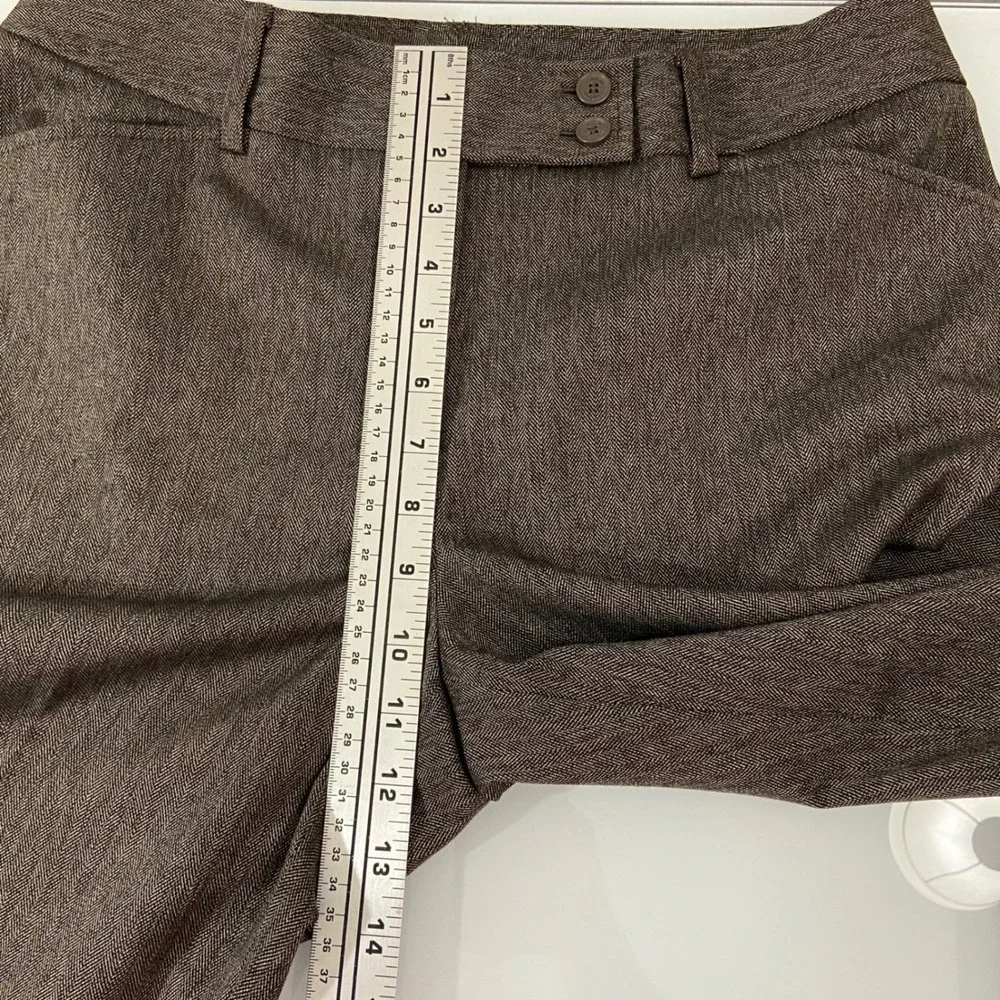 Peter Nygard Dress Pants‎ Career Trouser Brown Herringbone Stretch Size 8